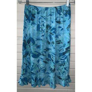 TOTO N KO Sz SMALL Floral Skirt Ruffle Hem Pull On Elastic Waist EUC